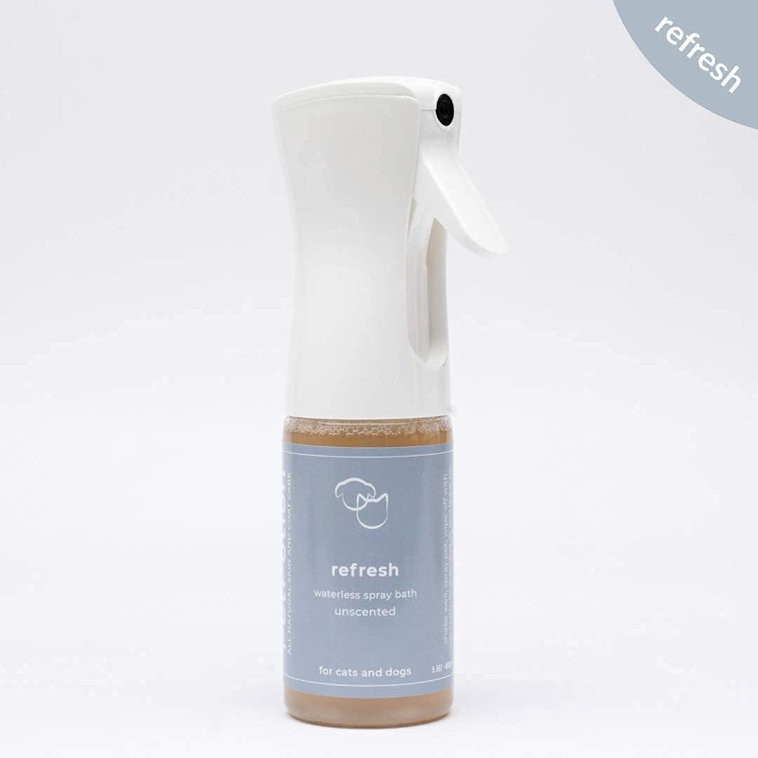 Instant Clean Pet Shampoo Spray – No Rinse Needed | Organic & Eco-Friendly | Refillable, Unscented Mist for Dogs & Cats (5.5 oz)