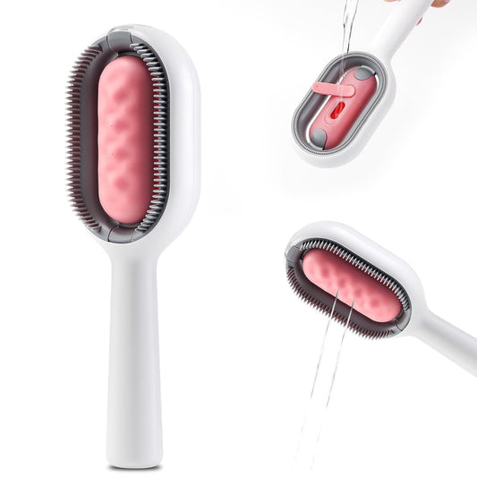 Pet Deshedding Brush with Water Tank and Massage Comb for Dogs and Cats